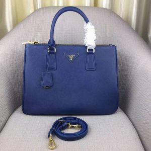 Réplique du sac Prada Galleria grand format en bleu