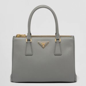 Réplique du sac Prada Galleria moyen format en gris
