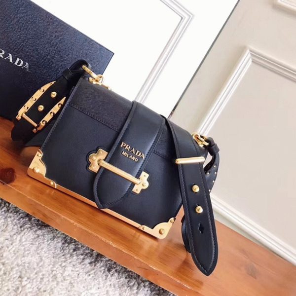 Réplique sacoche Prada Cahier en noir – Image 2