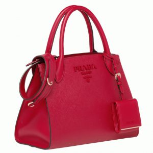 Contrefaçon sac Prada Monochrome petit modèle en rouge