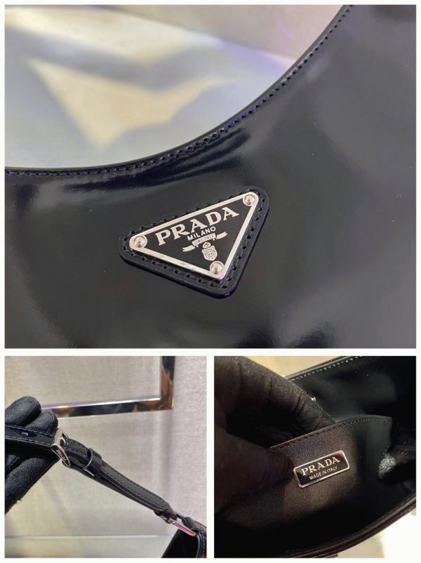Faux sac Prada Cleo grand modèle en noir – Image 2
