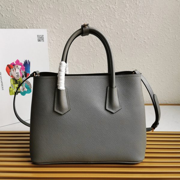 Réplique sac cabas Prada Double Medium en gris – Image 8
