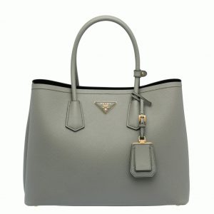 Réplique sac cabas Prada Double Medium en gris