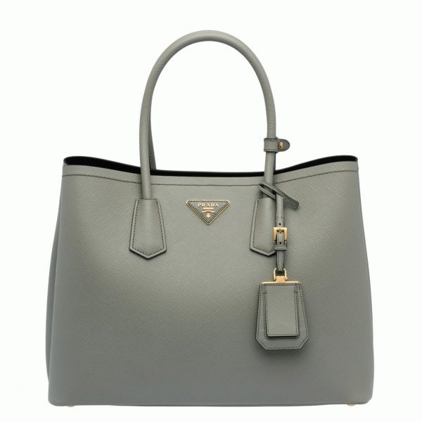 Réplique sac cabas Prada Double Medium en gris