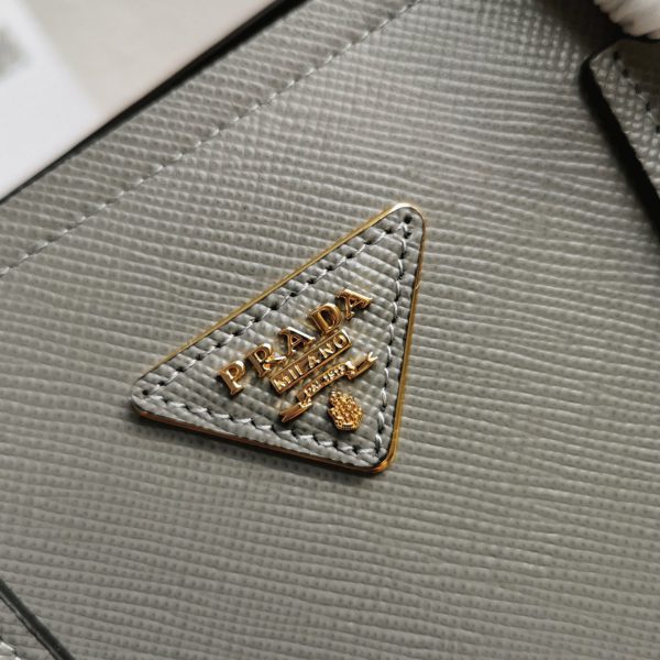 Réplique sac cabas Prada Double Medium en gris – Image 2