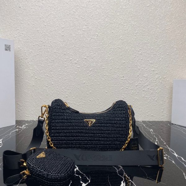 Réplique sac bandoulière Prada Re-Edition en noir – Image 7