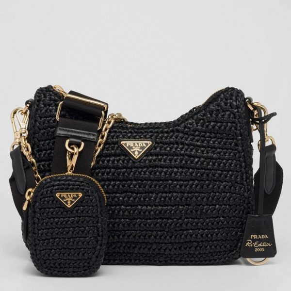 Réplique sac bandoulière Prada Re-Edition en noir