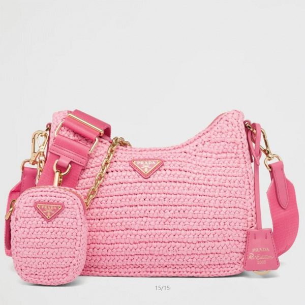 Imitation sac bandoulière Prada Re-Edition en rose