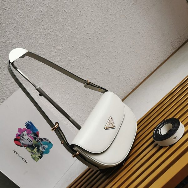 Réplique du sac Prada Arqué avec rabat en blanc – Image 10