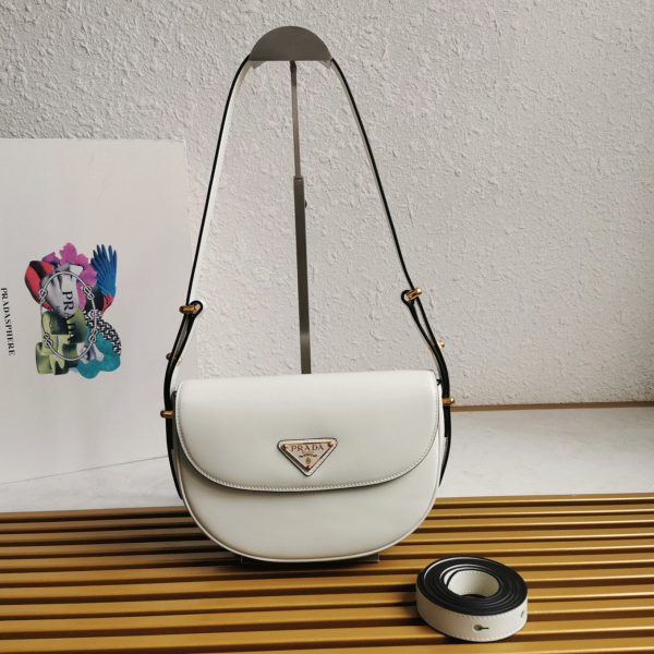 Réplique du sac Prada Arqué avec rabat en blanc – Image 8