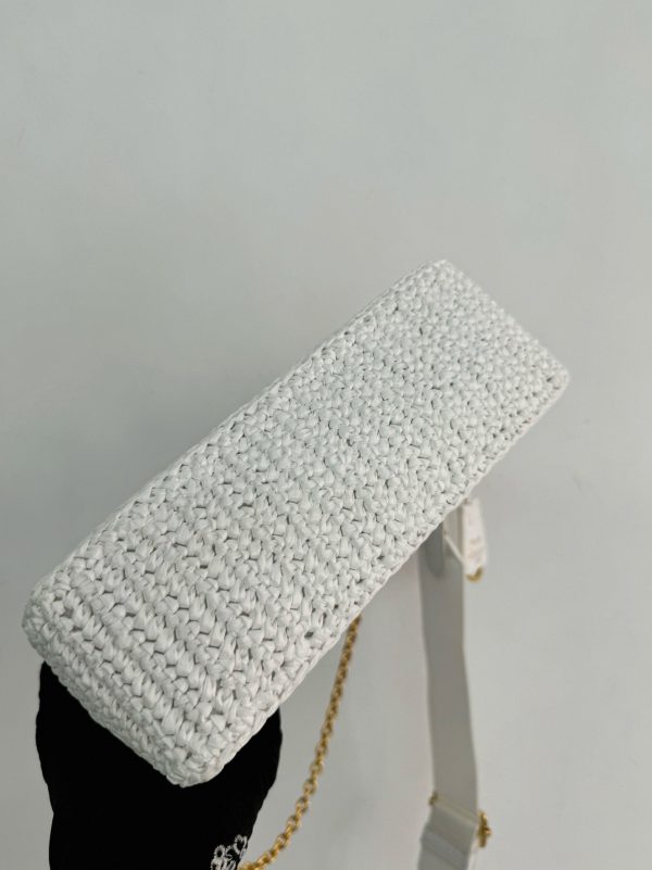 Faux sac crochet Prada Re-Edition en blanc – Image 7