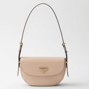 Réplique sac bandoulière Prada Arque avec rabat en beige