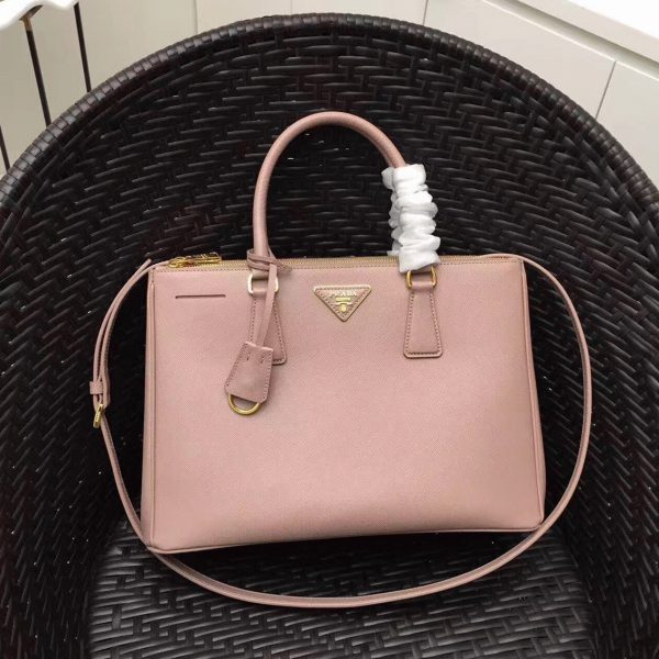 Contrefaçon du sac Prada Galleria grand format en rose – Image 2