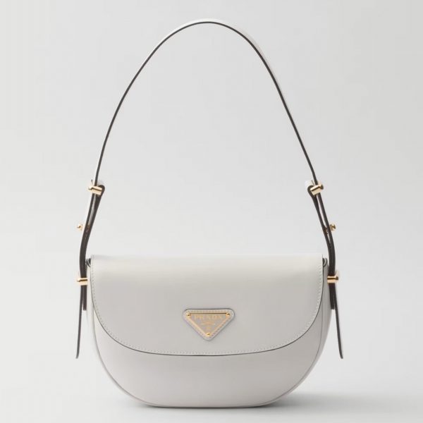 Réplique du sac Prada Arqué avec rabat en blanc