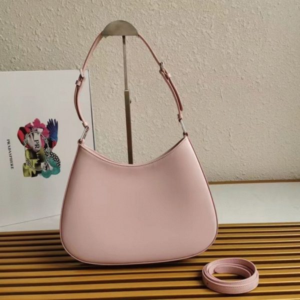 Contrefaçon sac Prada Cleo grand modèle en rose – Image 2