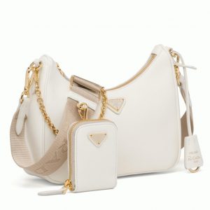 Réplique sac bandoulière Prada Re-Edition 2005 en blanc