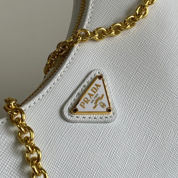 Réplique sac bandoulière Prada Re-Edition 2005 en blanc – Image 7