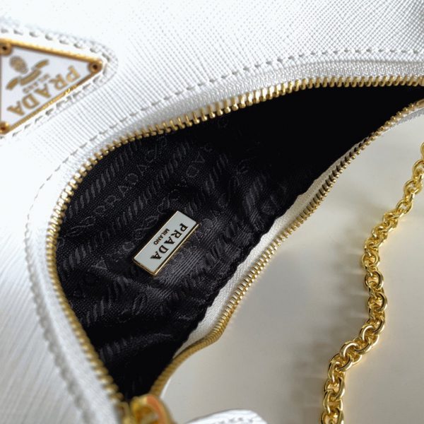 Réplique sac bandoulière Prada Re-Edition 2005 en blanc – Image 3