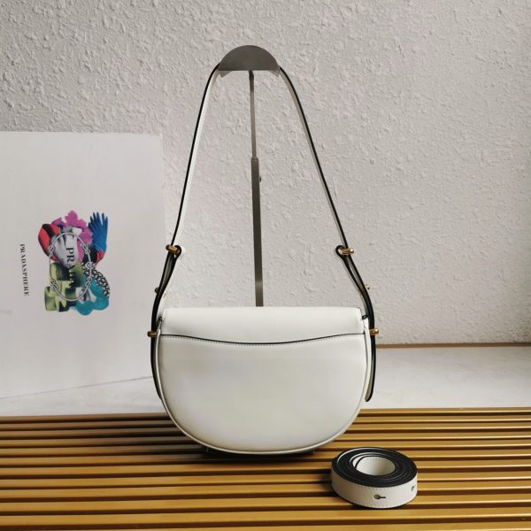 Réplique du sac Prada Arqué avec rabat en blanc – Image 6