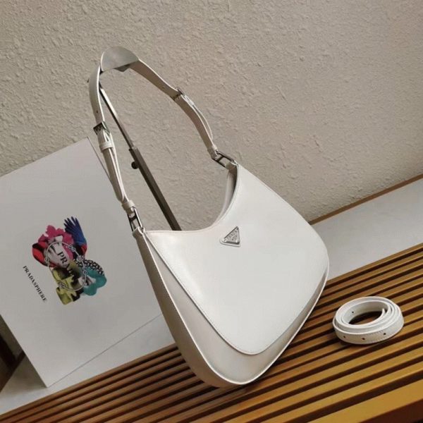 Faux sac Prada Cleo grand modèle en blanc – Image 7