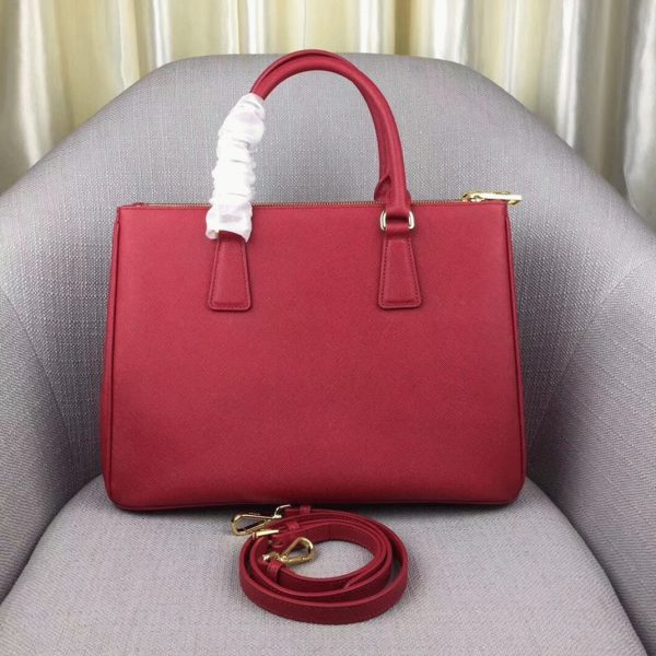 Meilleure réplique du sac Prada Galleria grand format en rouge – Image 4