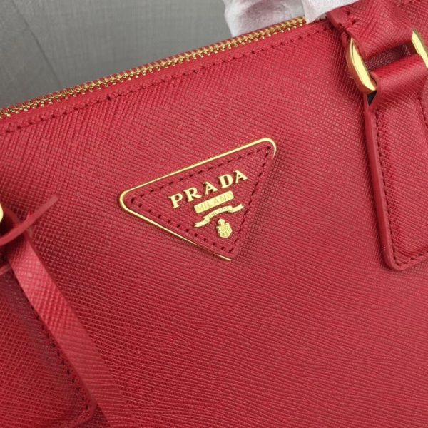 Meilleure réplique du sac Prada Galleria grand format en rouge – Image 3