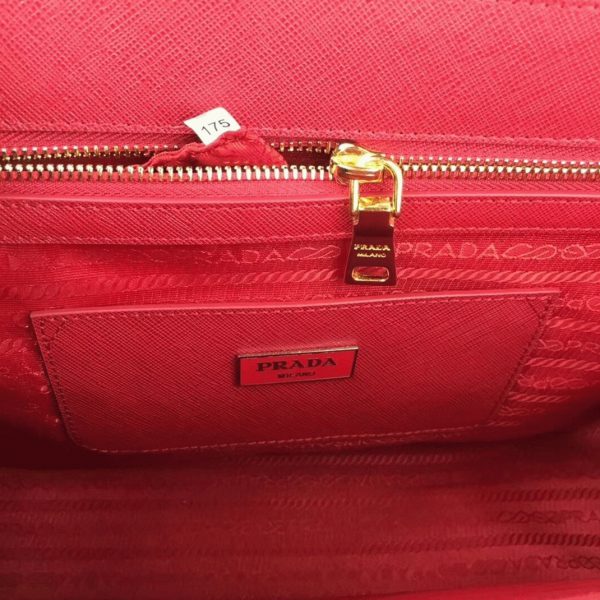 Meilleure réplique du sac Prada Galleria grand format en rouge – Image 2