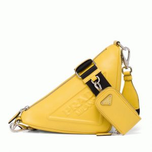 Réplique sac bandoulière Prada Triangle en jaune