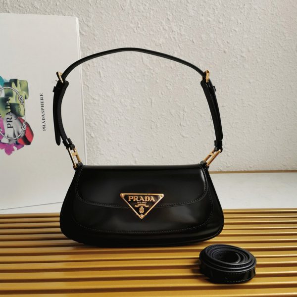 Faux sac bandoulière Prada en noir – Image 9