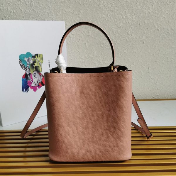 Contrefaçon panier Prada moyen modèle en rose poudré – Image 7