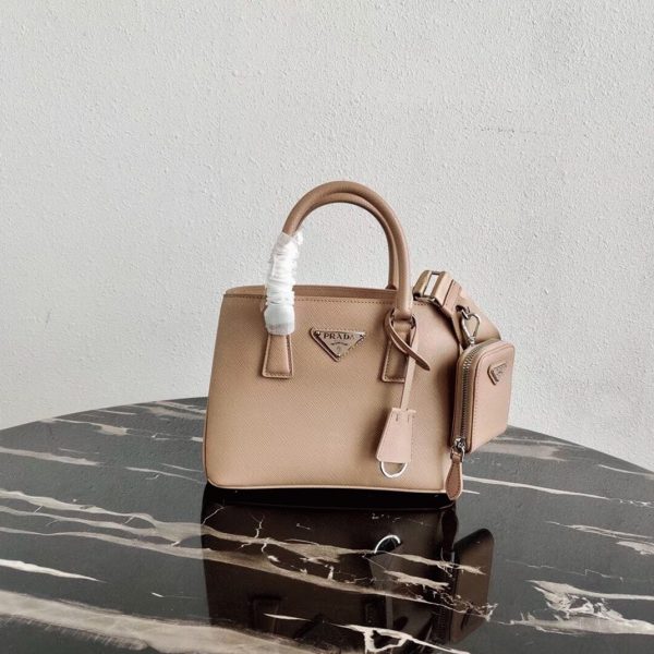 Réplique du sac Prada Galleria mini format en beige – Image 9