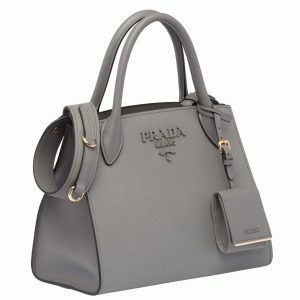 Faux sac Prada Monochrome petit modèle en gris