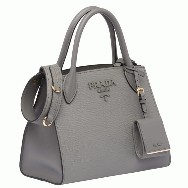 Faux sac Prada Monochrome petit modèle en gris