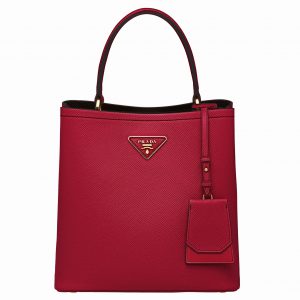 Faux panier Prada moyen modèle en rouge
