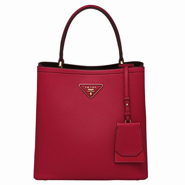 Faux panier Prada moyen modèle en rouge