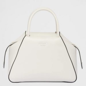 Imitation sac Prada Supernova petit modèle à poignée en cuir blanc