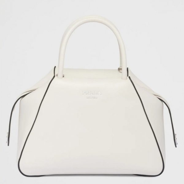 Imitation sac Prada Supernova petit modèle à poignée en cuir blanc