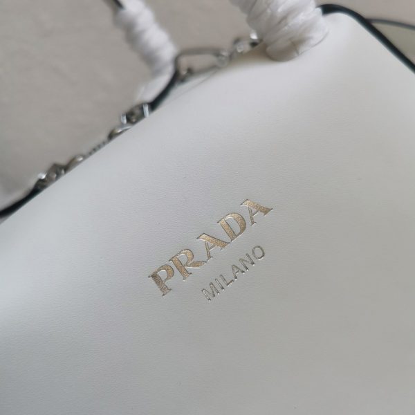 Imitation sac Prada Supernova petit modèle à poignée en cuir blanc – Image 8