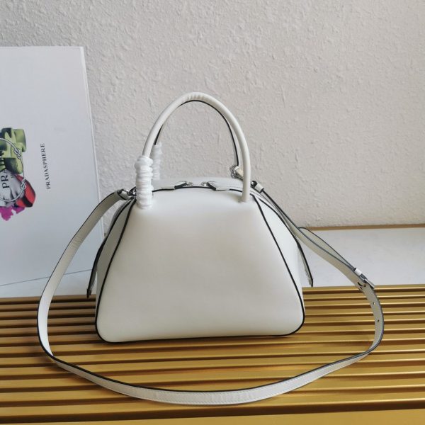 Imitation sac Prada Supernova petit modèle à poignée en cuir blanc – Image 5