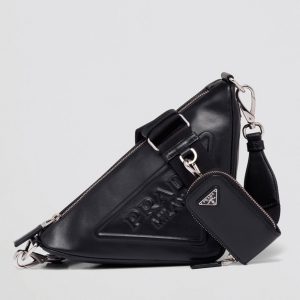Contrefaçon sac bandoulière Prada Triangle en noir