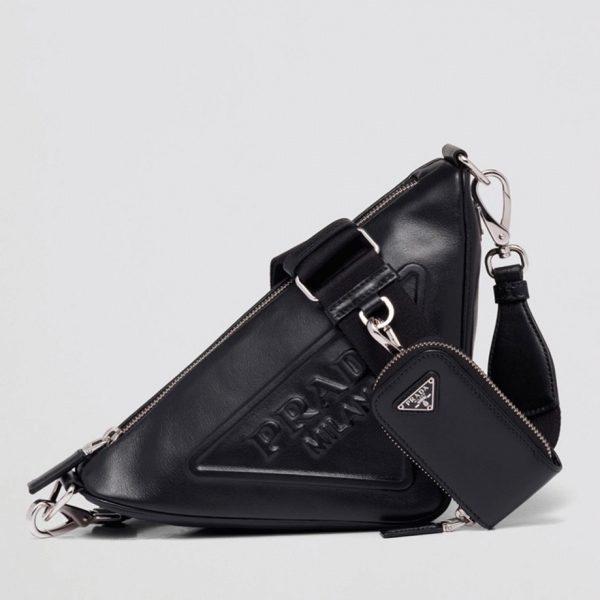Contrefaçon sac bandoulière Prada Triangle en noir