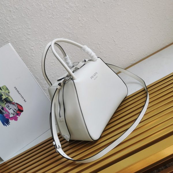 Imitation sac Prada Supernova petit modèle à poignée en cuir blanc – Image 4