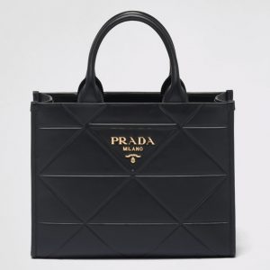 Faux petit sac Prada Symbole avec surpiqûres en noir