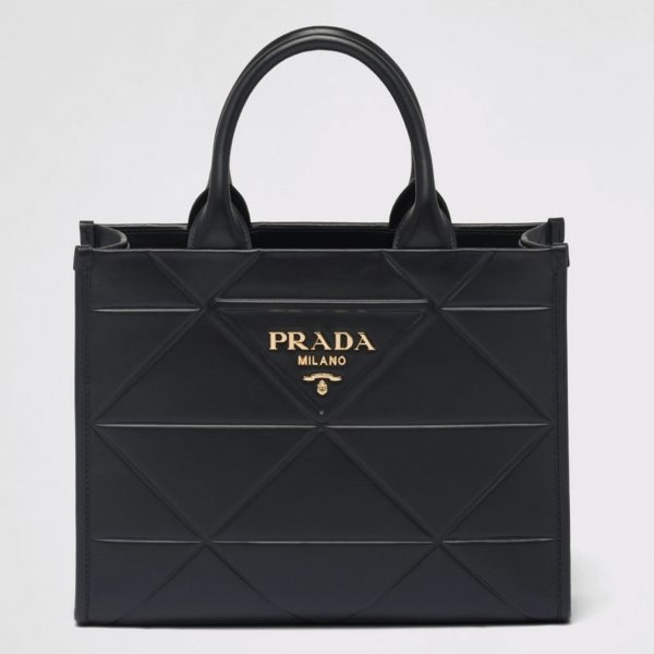 Faux petit sac Prada Symbole avec surpiqûres en noir