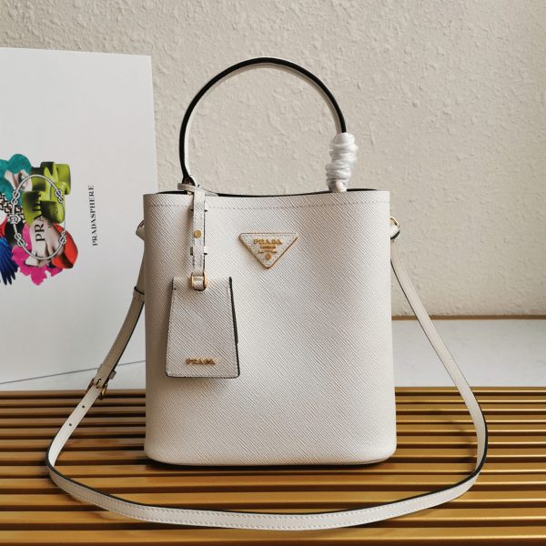Réplique panier Prada moyen modèle en blanc – Image 8