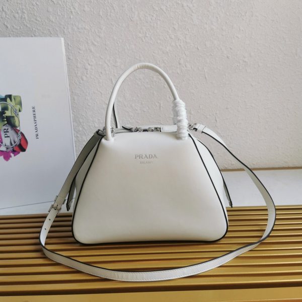 Imitation sac Prada Supernova petit modèle à poignée en cuir blanc – Image 3