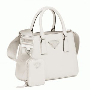 Fausse version du sac Prada Galleria mini format en blanc