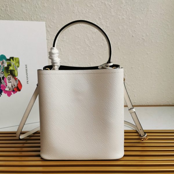 Réplique panier Prada moyen modèle en blanc – Image 7