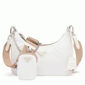 Contrefaçon sac bandoulière Prada Re-Edition en blanc