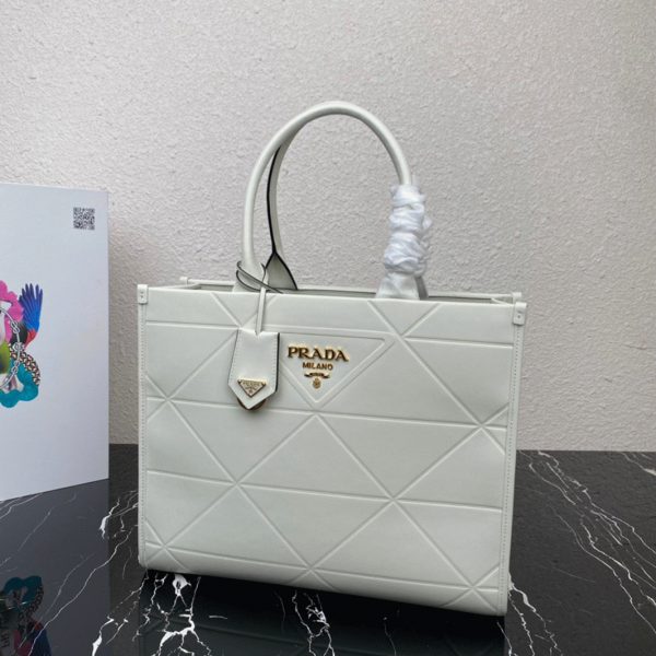 Réplique petit sac Prada Symbole avec surpiqûres en blanc – Image 6